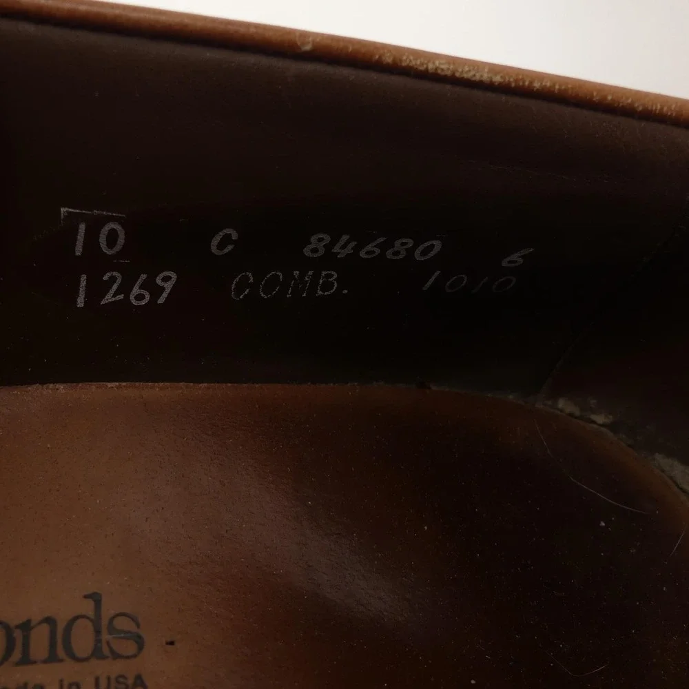 Allen‎ Edmonds Harvard Brown Leather Brogue Tassel Loafers Men's Size 10 C